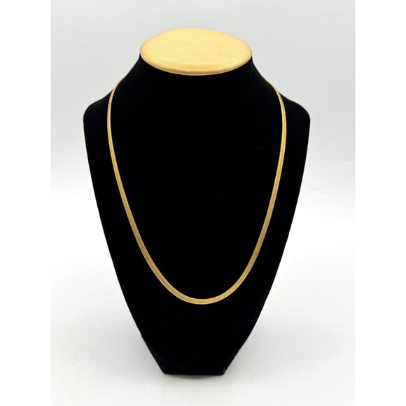 Gold Tone Herringbone 20" Necklace - Picture 1 of 6